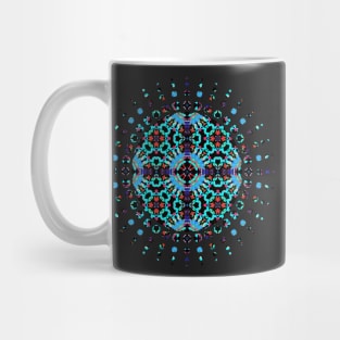 Aqua Geometric Mandala Pattern Mug